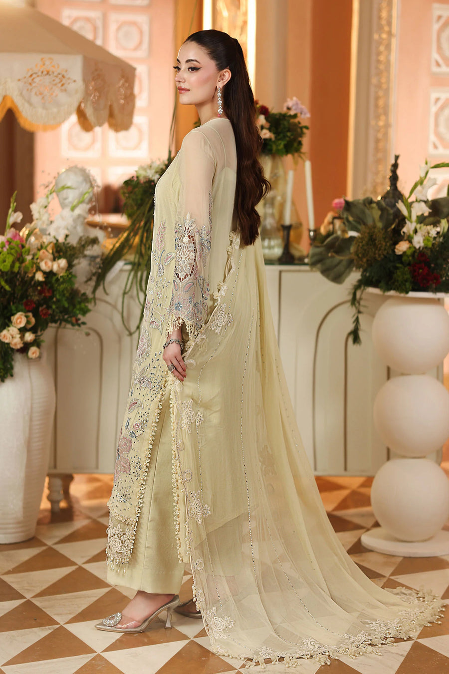 MARIA B LUXURY EMBROIDERED CHIFFON DRESS - 3 PC UNSTITCHED