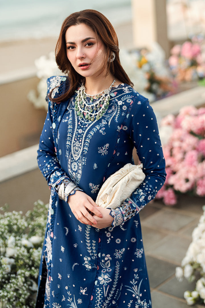 QALAMKAR LUXURY EMBROIDERED LAWN - 3 PC UNSTITCHED