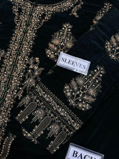 JAZMIN LUXURY EMBROIDERED VELVET - 3 PC UNSTITCHED