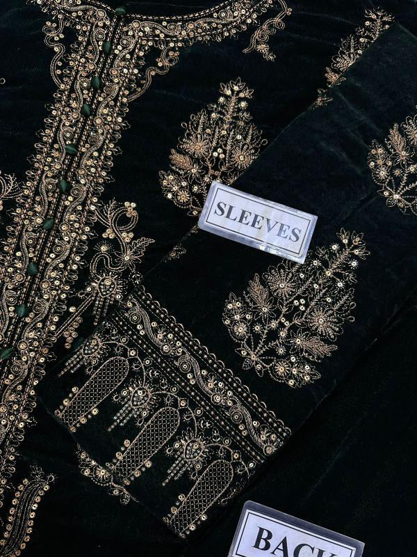 JAZMIN LUXURY EMBROIDERED VELVET - 3 PC UNSTITCHED