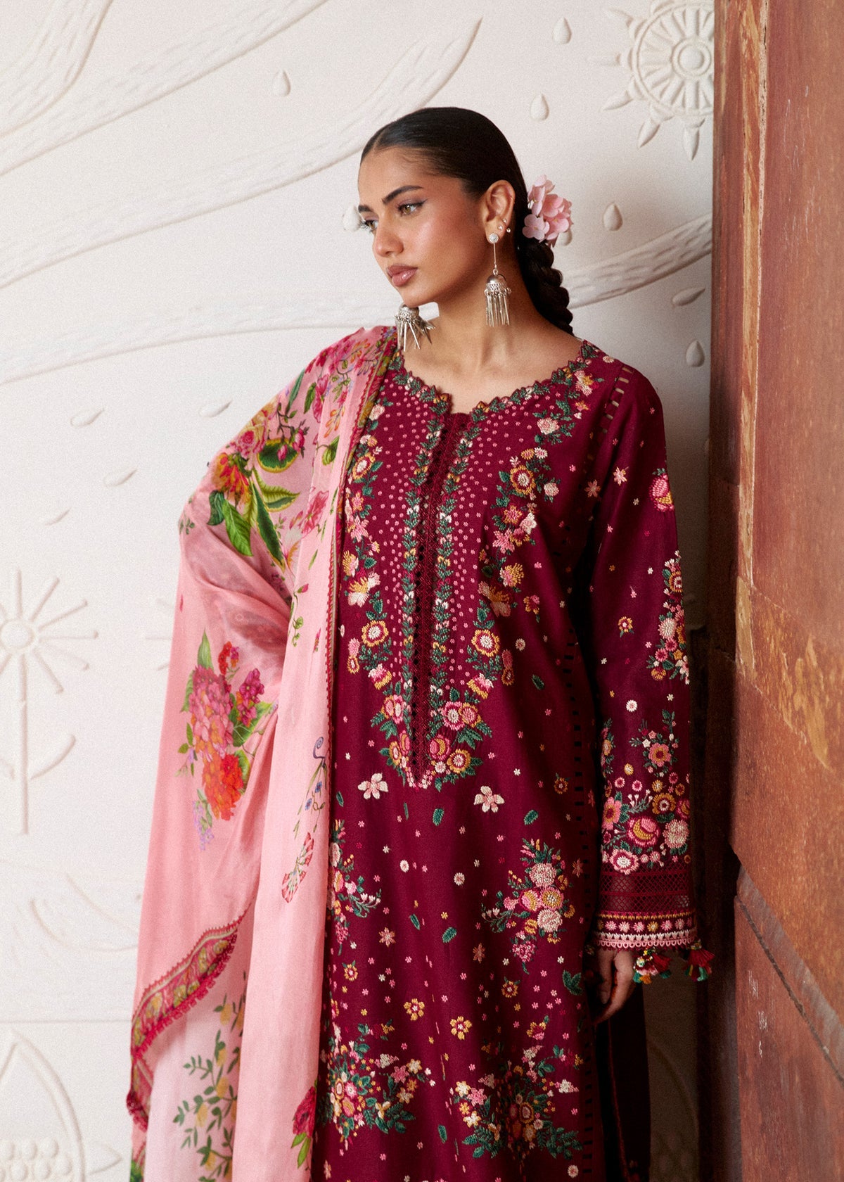 HUSSAIN REHAR LUXURY EMBROIDERED LAWN - 3 PC UNSTITCHED
