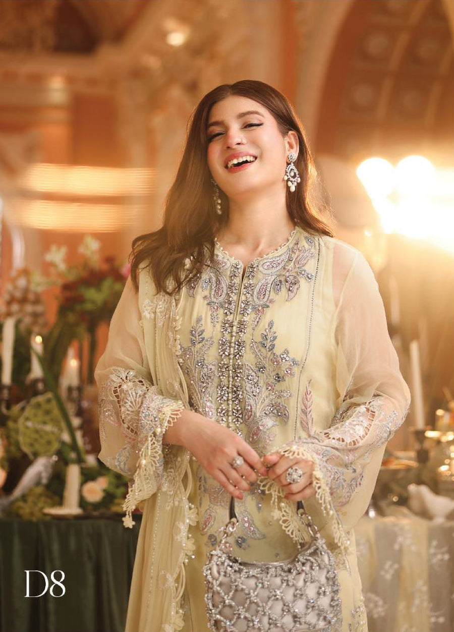MARIA B LUXURY EMBROIDERED CHIFFON DRESS - 3 PC UNSTITCHED