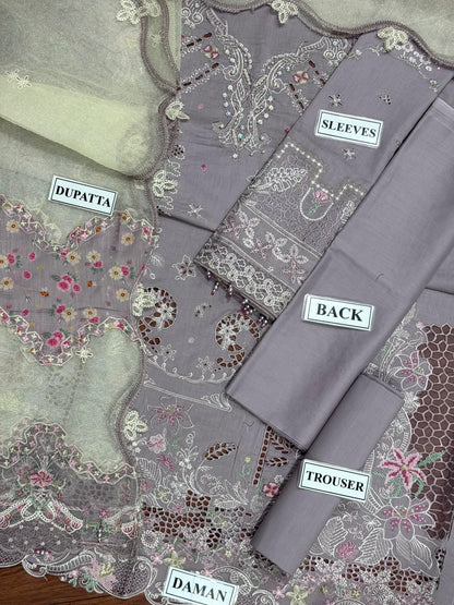 QALAMKAR SAHIL EMBROIDERED LAWN - 3 PC UNSTITCHED