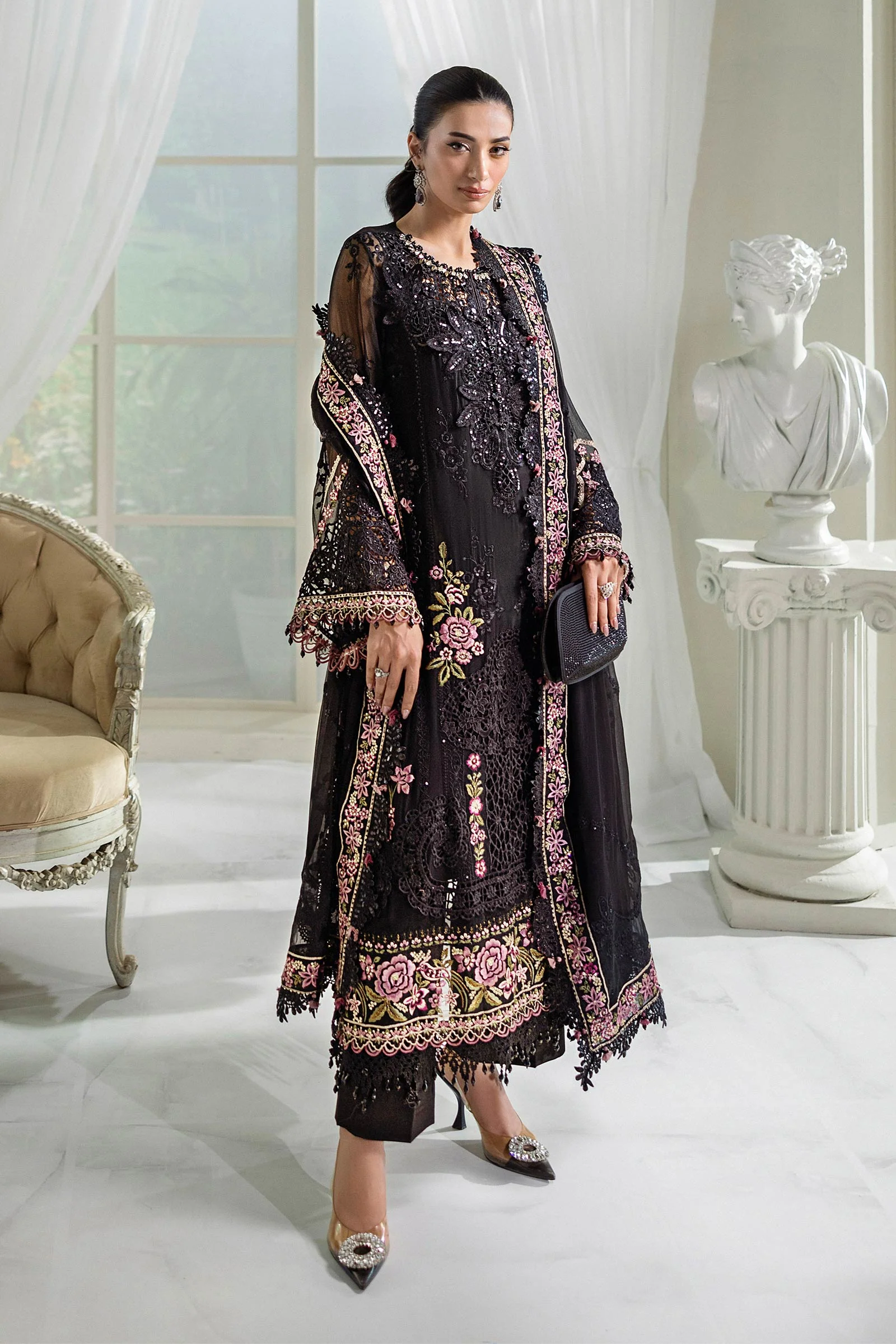 MARIA B LUXURY EMBROIDERED CHIFFON - 3 PC UNSTITCHED