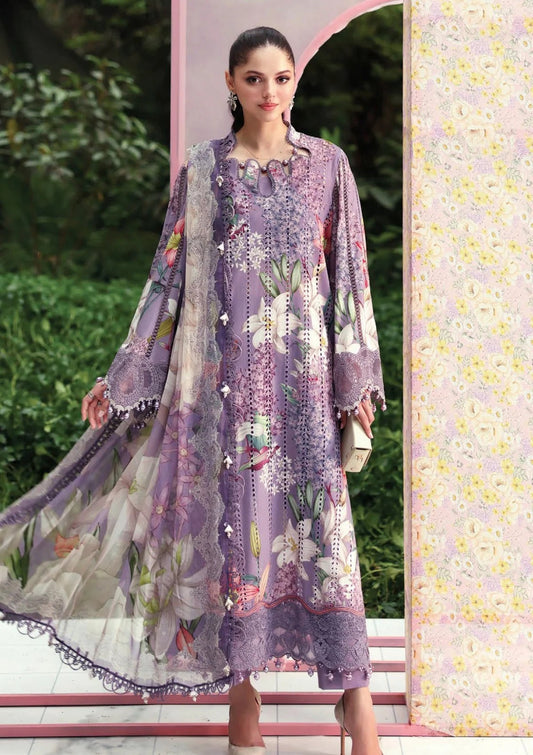 MARIA B DIGITAL PRINTED EMBROIDERED LAWN - 3 PC UNSTITCHED