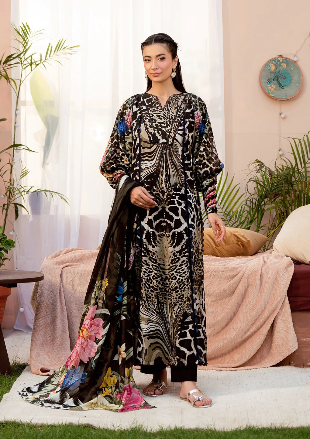 ELAF DIGITAL PRINTED SILK - 3 PC UNSTITCHED