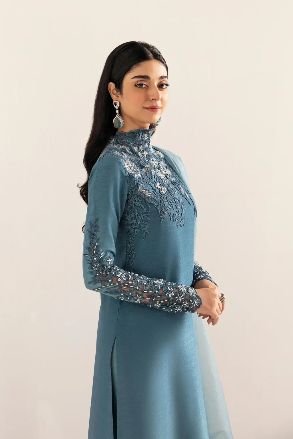 MUSFERAH SAAD LUXURY EMBROIDERED RAW SILK - 3 PC UNSTITCHED