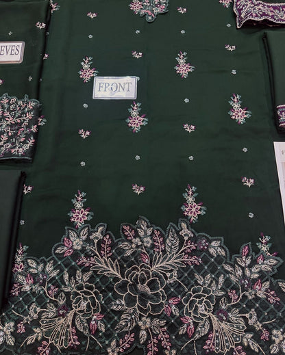 AZURE EMBROIDERED CHIFFON - 3 PC UNSTITCHED