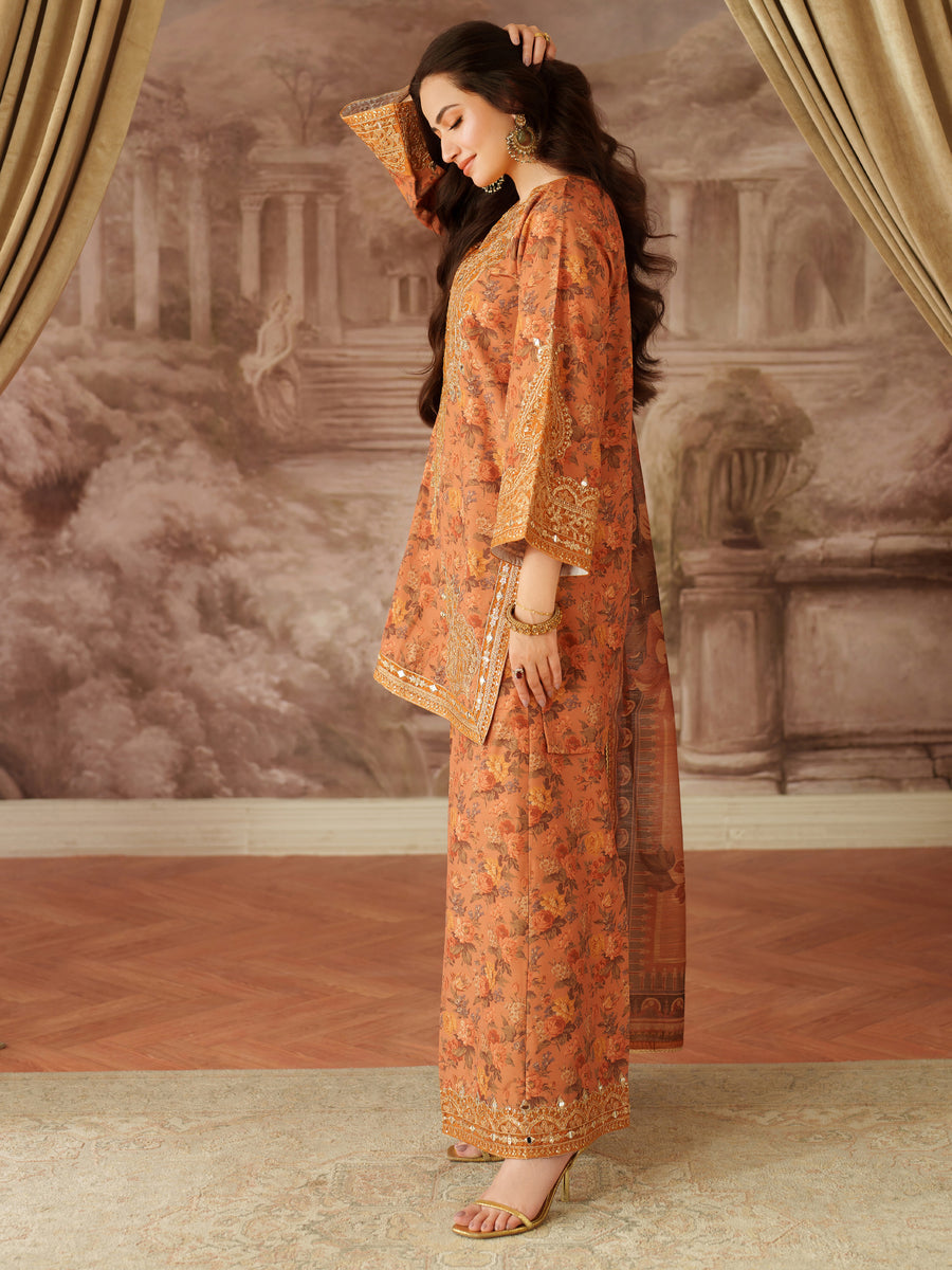 MOHAGNI EMBROIDERED LAWN - 3 PC UNSTITCHED
