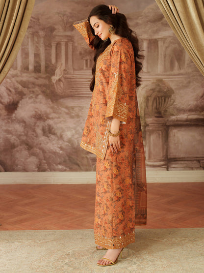MOHAGNI EMBROIDERED LAWN - 3 PC UNSTITCHED