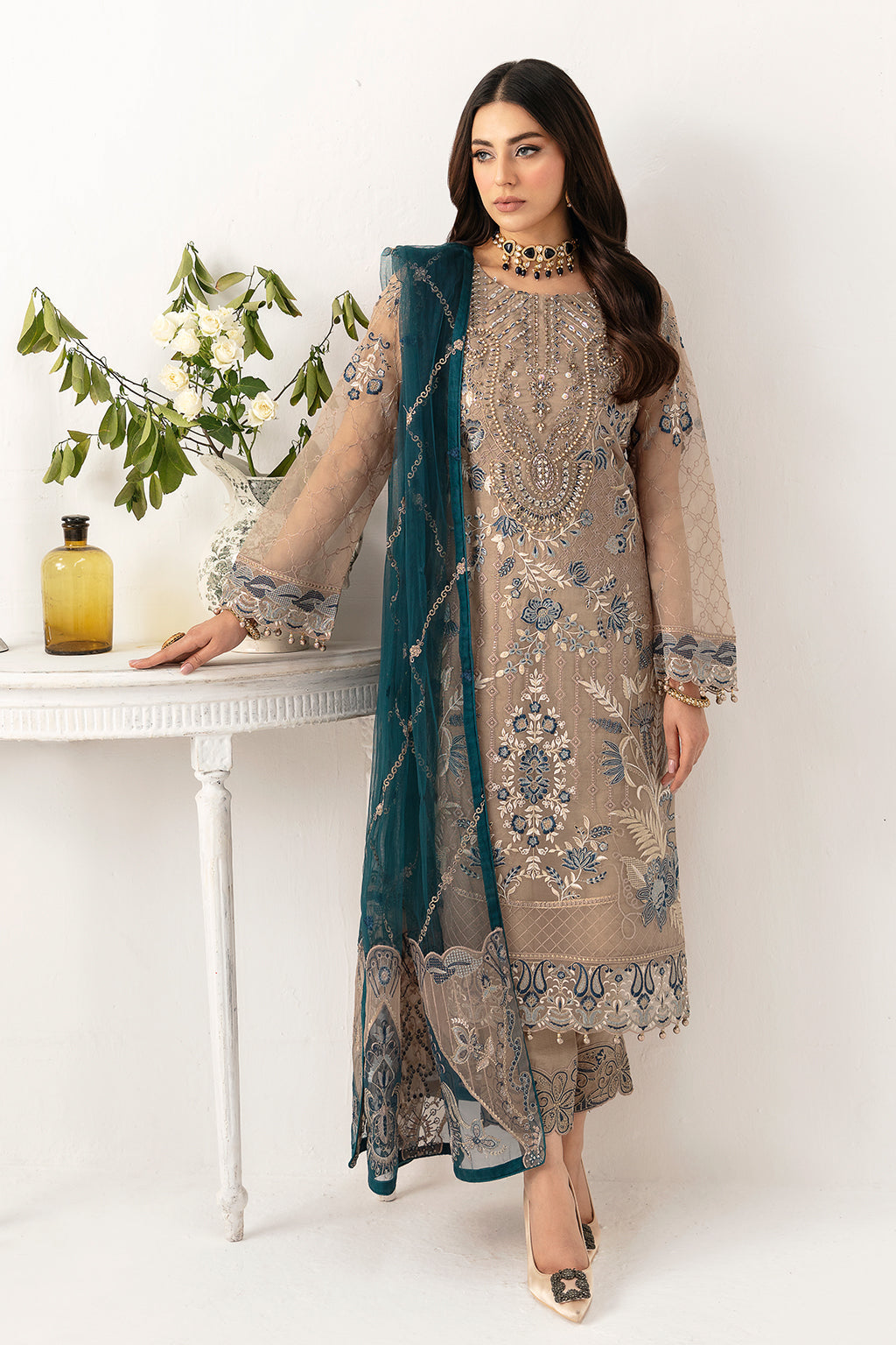 RAMSHA EMBROIDERED CHIFFON - 3 PC UNSTITCHED
