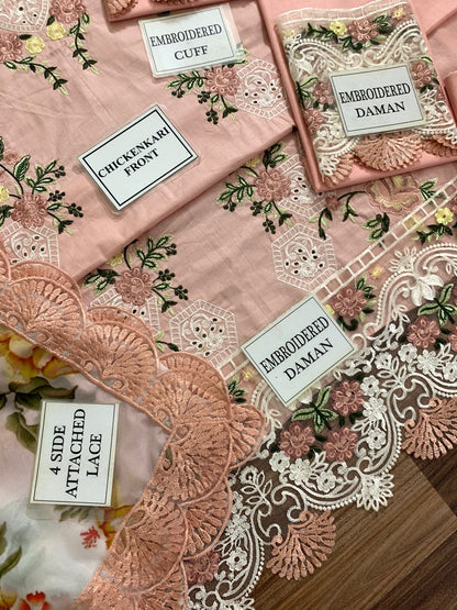 JADE EMBROIDERED CHIKANKARI LAWN - 3 PC UNSTITCHED