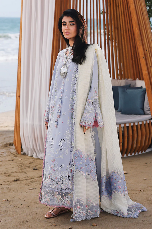 QALAMKAR SAHIL LUXURY EMBROIDERED LAWN - 3 PC UNSTITCHED