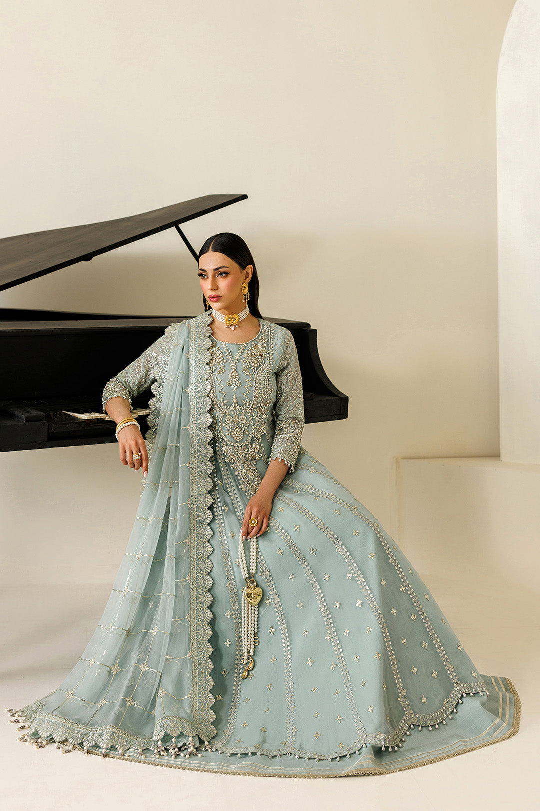 ALIZEH EMBROIDERED CHIFFON MAXI - 3 PC UNSTITCHED