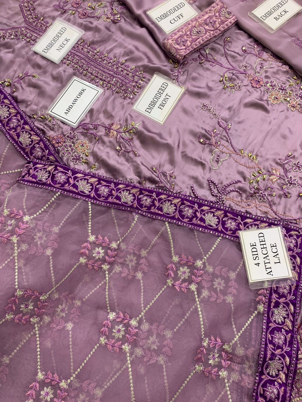 MUSHQ LUXURY EMBROIDERED SILK - 3 PC UNSTITCHED