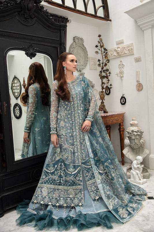 ABBAS JAMIL LUXURY EMBROIDERED ORGANZA - 3 PC UNSTITCHED