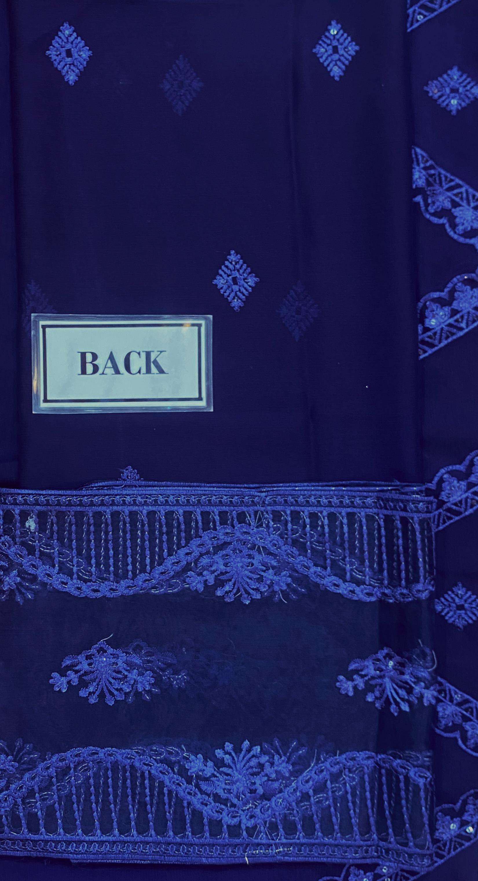 AZURE EMBROIDERED CHIFFON - 3 PC UNSTITCHED