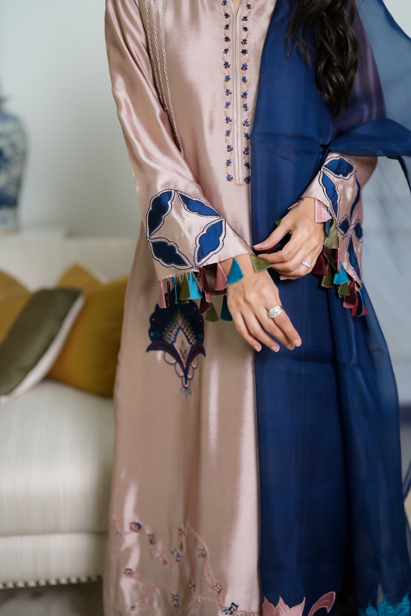 FAIZA REHMAN EMBROIDERED SILK - 3 PC UNSTITCHED