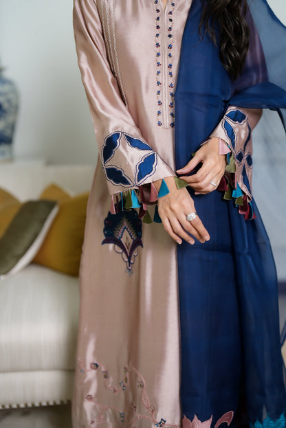 FAIZA REHMAN EMBROIDERED SILK - 3 PC UNSTITCHED