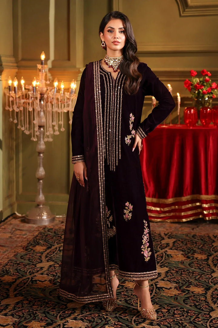 CHARIZMA LUXURY EMBROIDERED VELVET - 3 PC UNSTITCHED