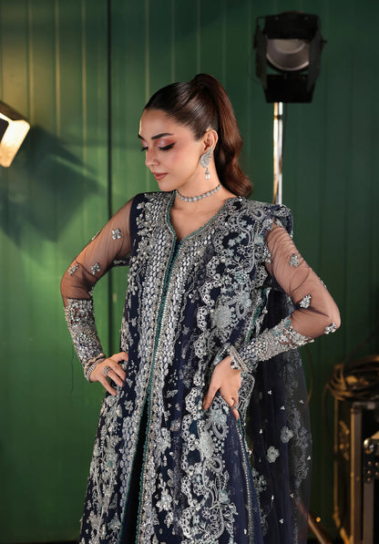 ELAF PREMIUM LUXURY EMBROIDERED WEDDING NET DRESS - 3 PC UNSTITCHED