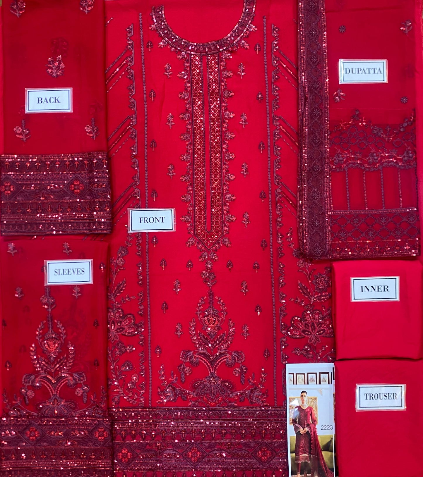 GULAAL EMBROIDERED CHIFFON - 3 PC UNSTITCHED