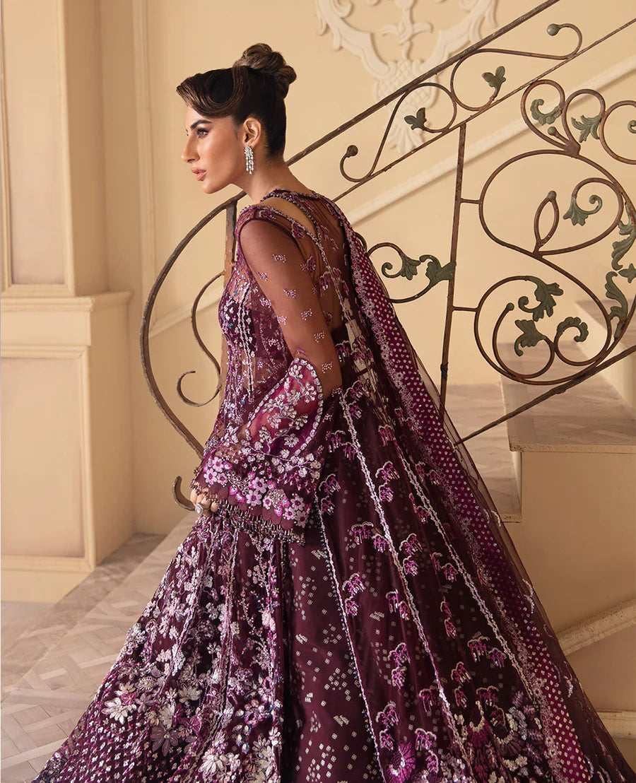 REPUBLIC WOMEN’S LUXURY WEDDING EMBROIDERED NET MAXI - 3 PC UNSTITCHED