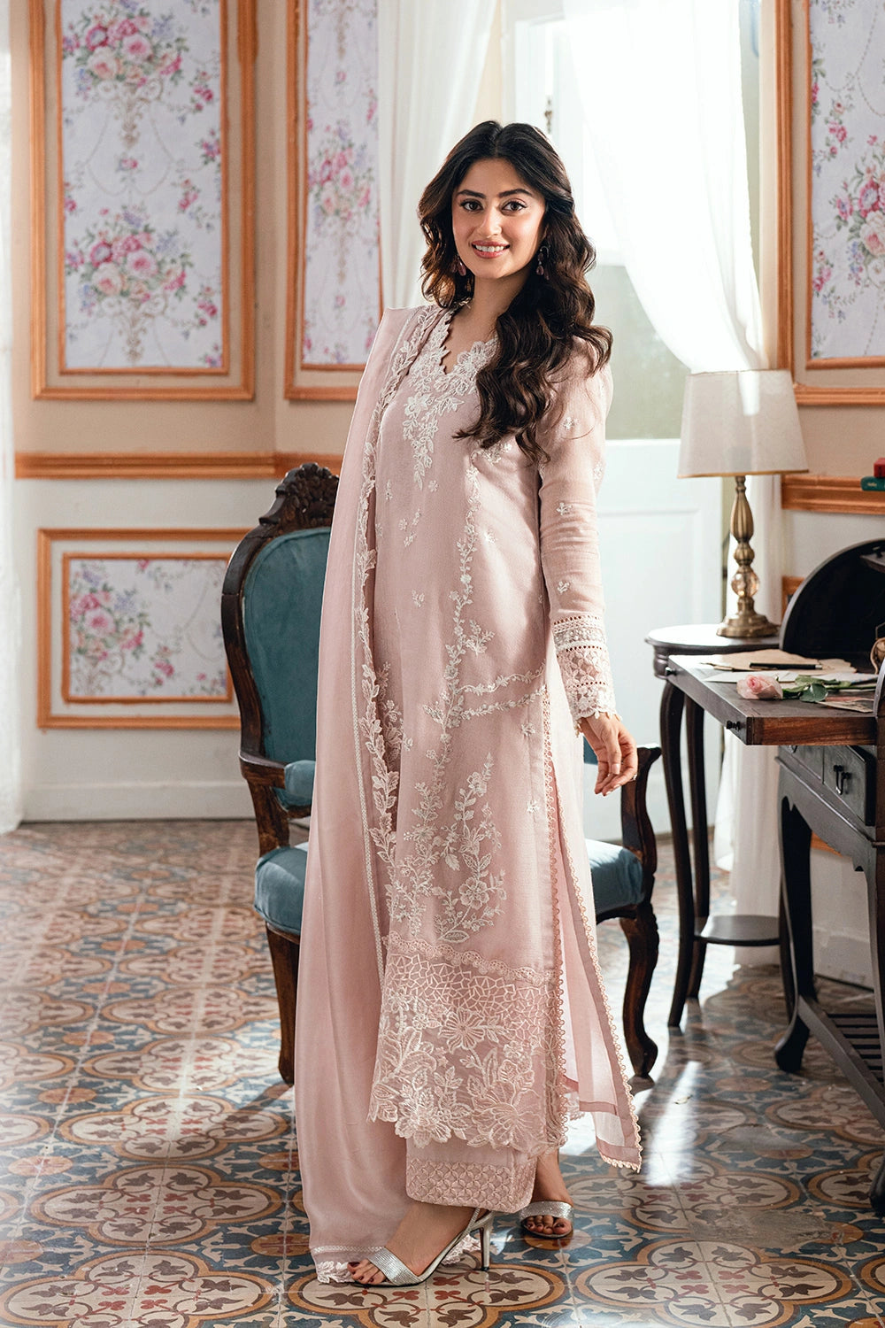 AZURE EMBROIDERED CHIFFON - 3 PC UNSTITCHED