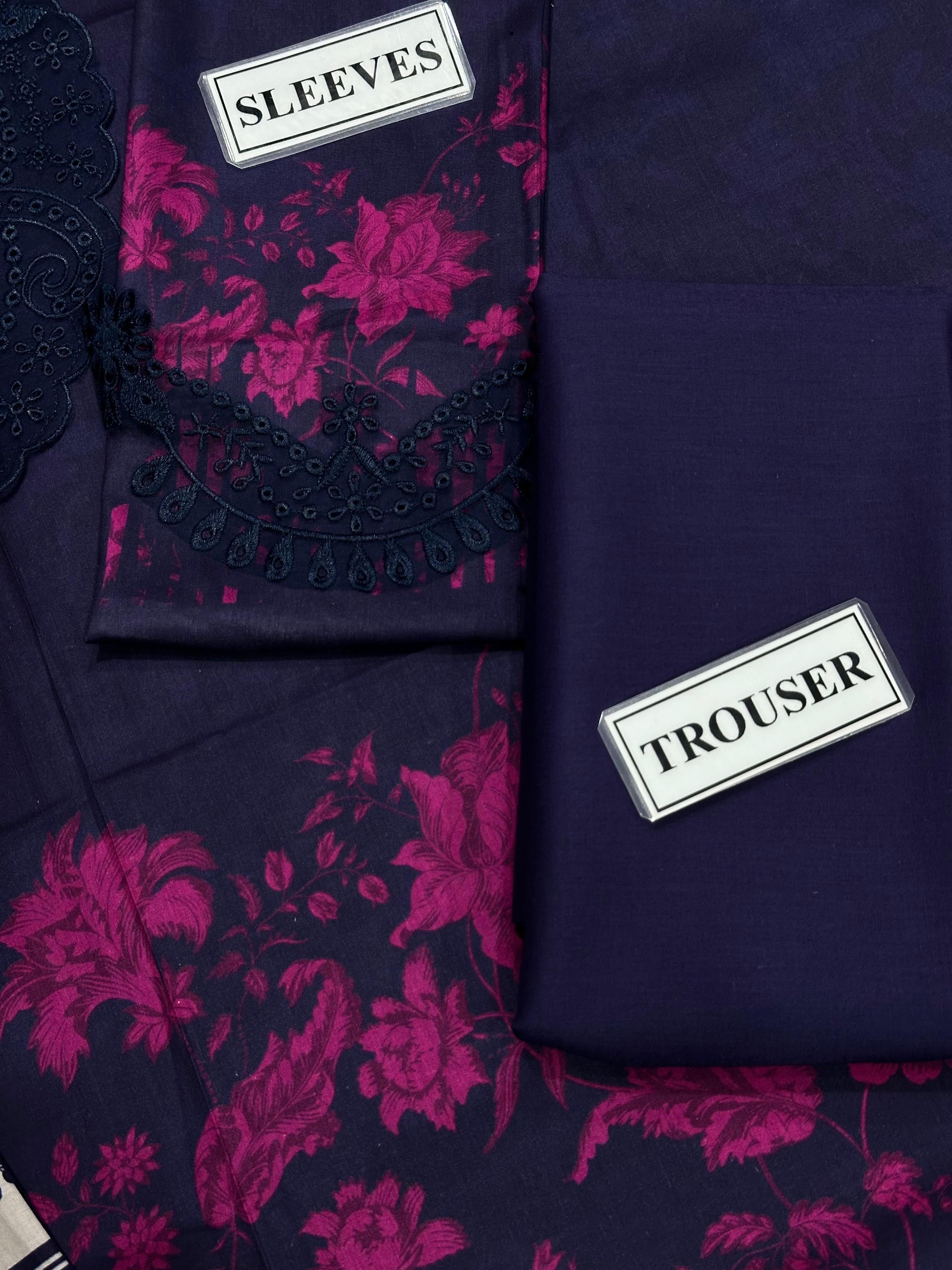 XENIA DIGITAL PRINTED EMBROIDERED LAWN - 3 PC UNSTITCHED