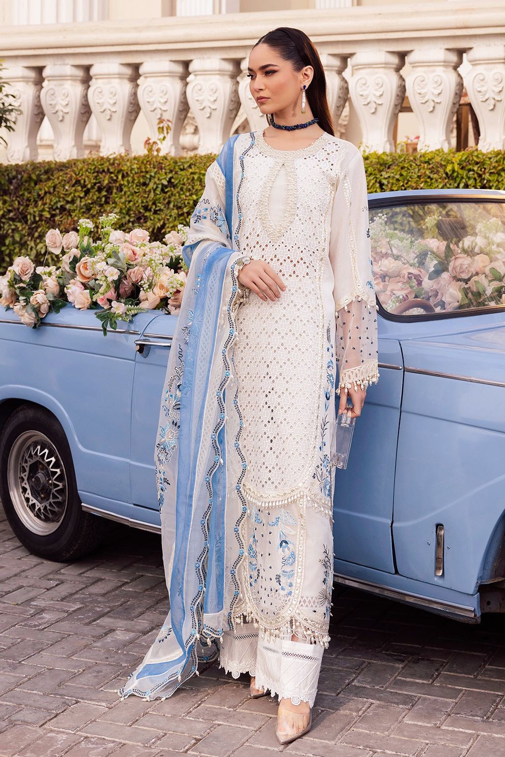 SARDINIA LUXURY CHIKANKARI EMBROIDERED LAWN - 3 PC UNSTITCHED