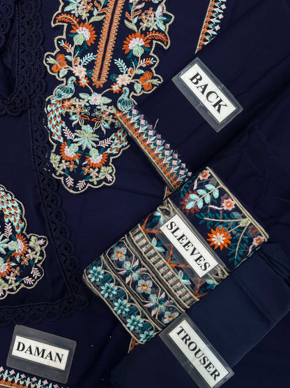 MARIA B EMBROIDERED CHIFFON - 3 PC UNSTITCHED