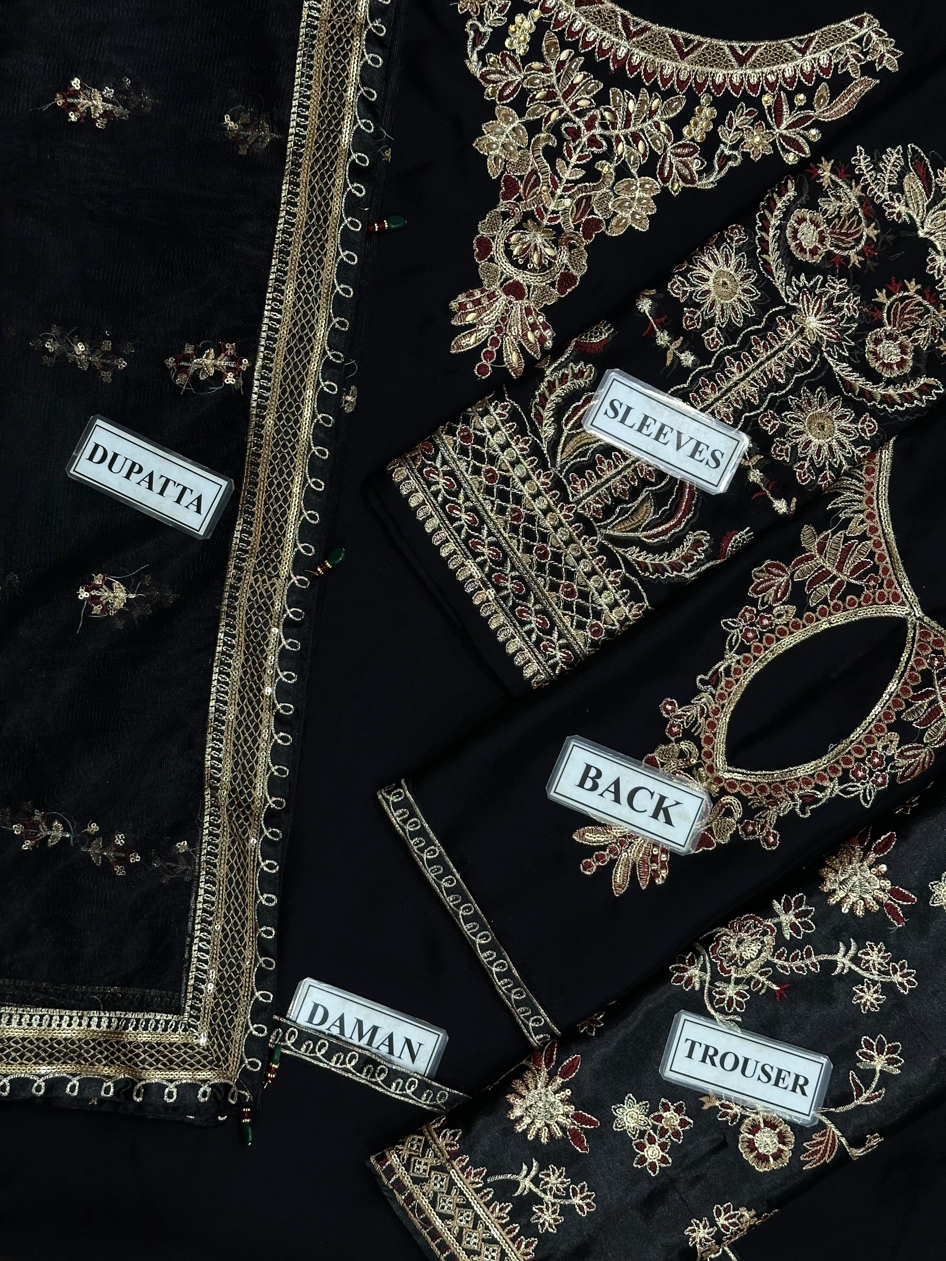 BAROQUE EMBROIDERED CHIFFON - 3 PC UNSTITCHED