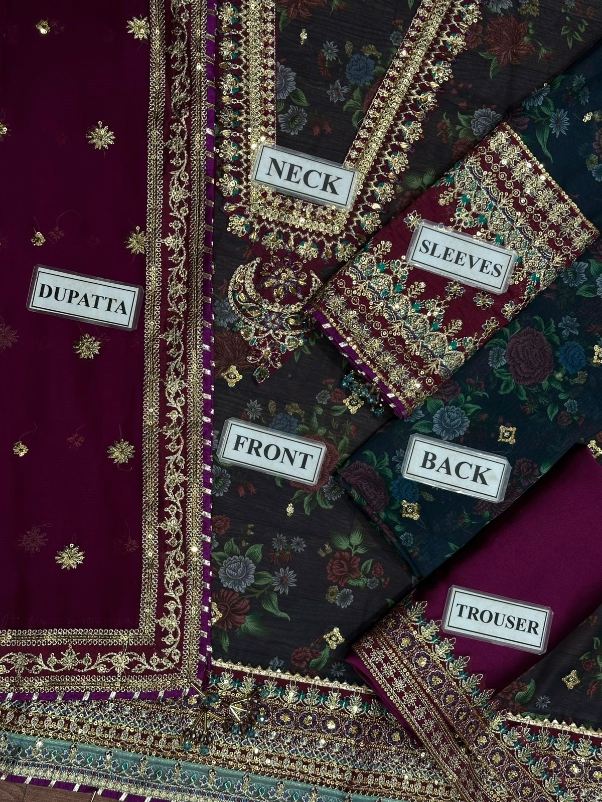 BAROQUE EMBROIDERED CHIFFON - 3 PC UNSTITCHED