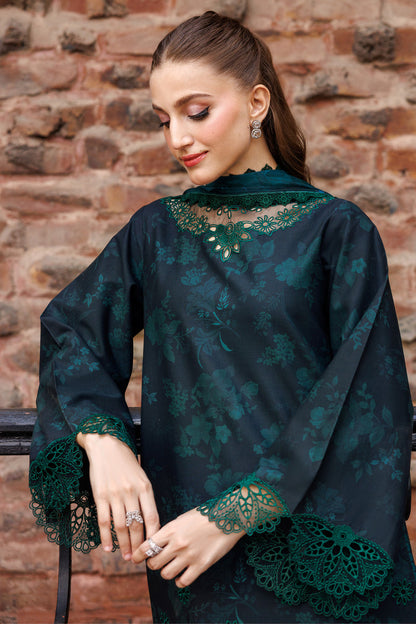 FARASHA CHIKANKARI EMBROIDERED LAWN - 3 PC UNSTITCHED