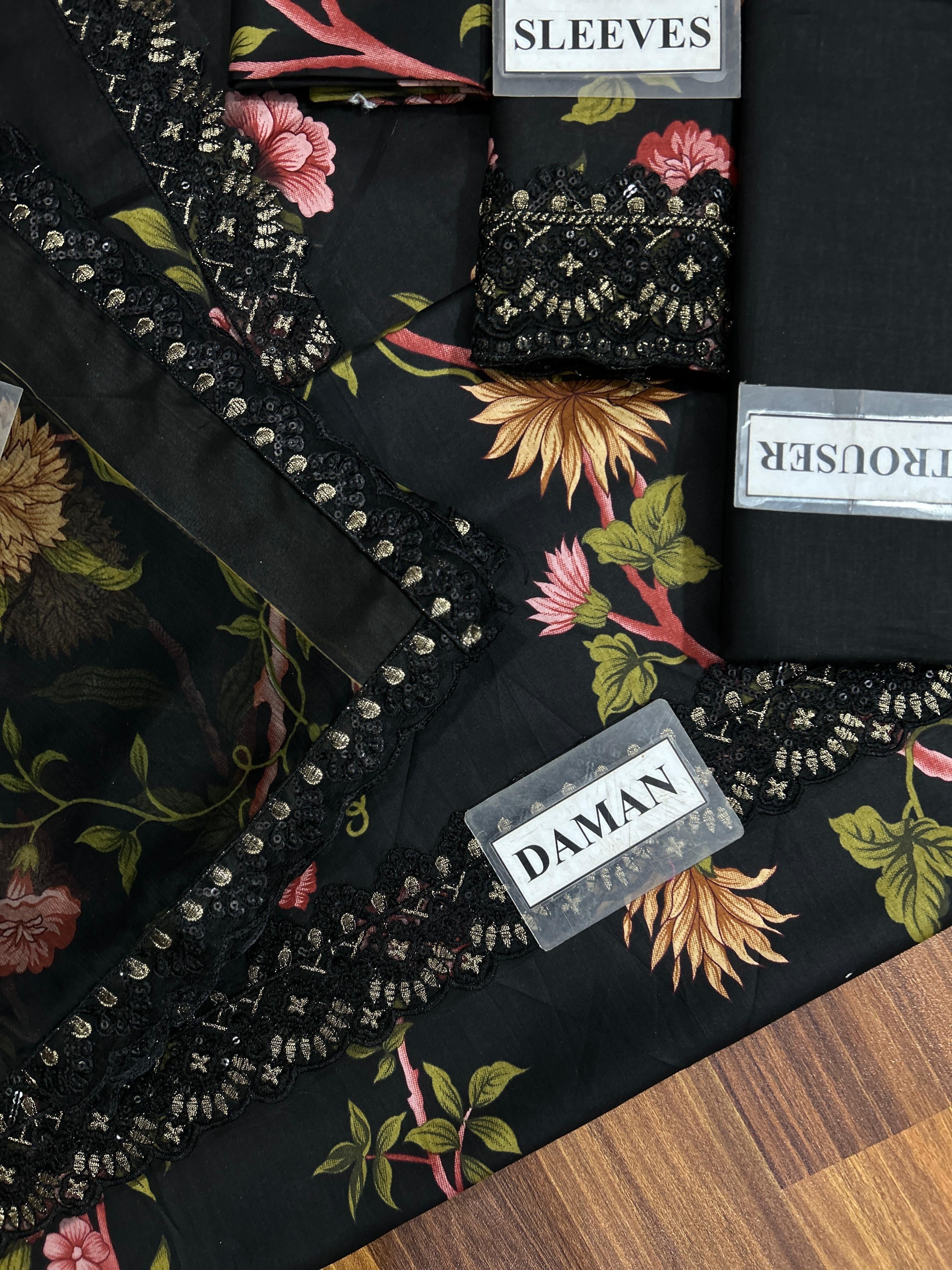 NUREH EMBROIDERED LAWN - 3 PC UNSTITCHED