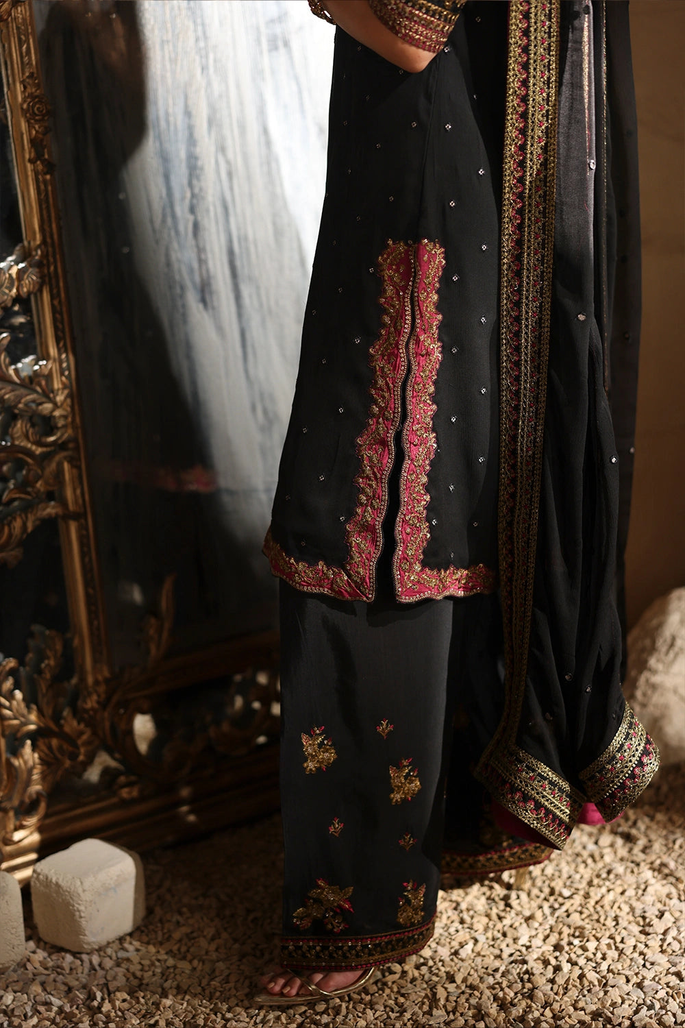 AZURE LUXURY EMBROIDERED CHIFFON - 3 PC UNSTITCHED