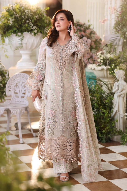 MARIA B LUXURY EMBROIDERED ADDA WORK CHIFFON - 3 PC UNSTITCHED