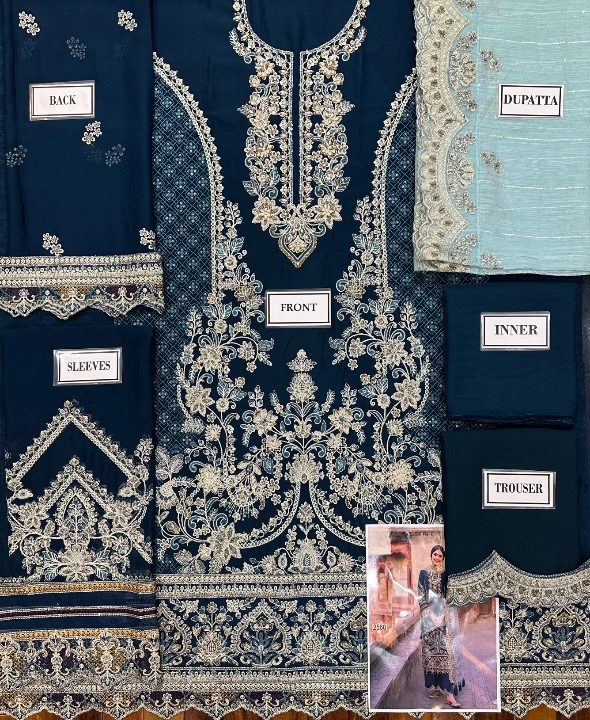 IMROZIA LUXURY EMBROIDERED CHIFFON - 3 PC UNSTITCHED