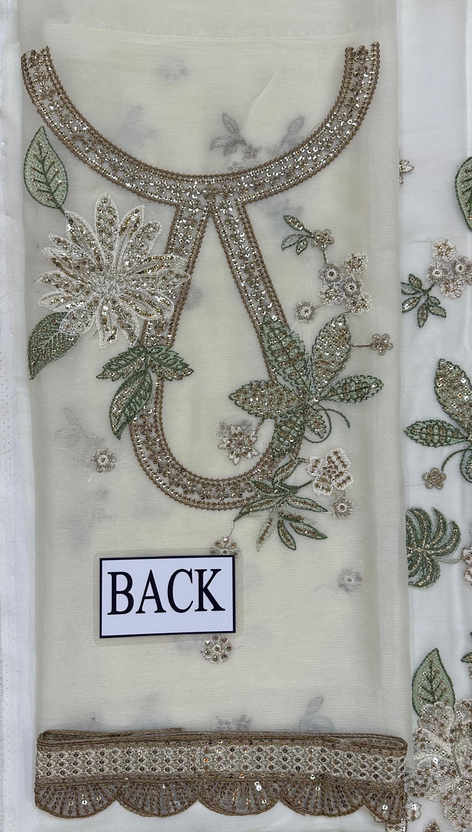 JAZMIN LUXURY EMBROIDERED CHIFFON - 3 PC UNSTITCHED