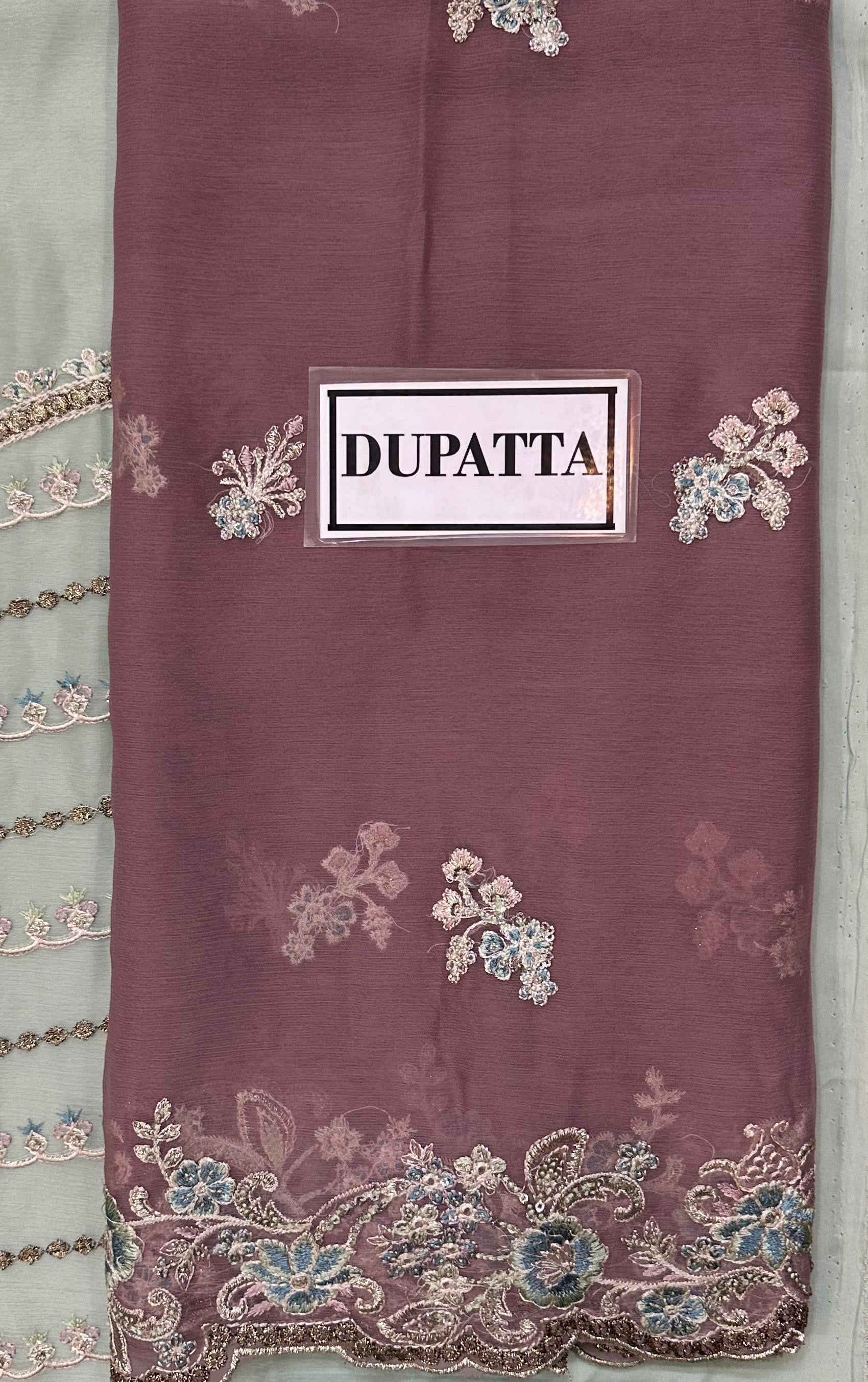 IMROZIA LUXURY EMBROIDERED SEMI PURE CHIFFON - 3 PC UNSTITCHED