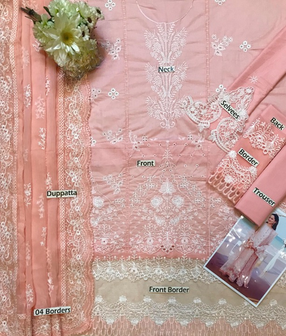 IMROZIA LUXURY CHIKANKARI EMBROIDERED LAWN - 3 PC UNSTITCHED