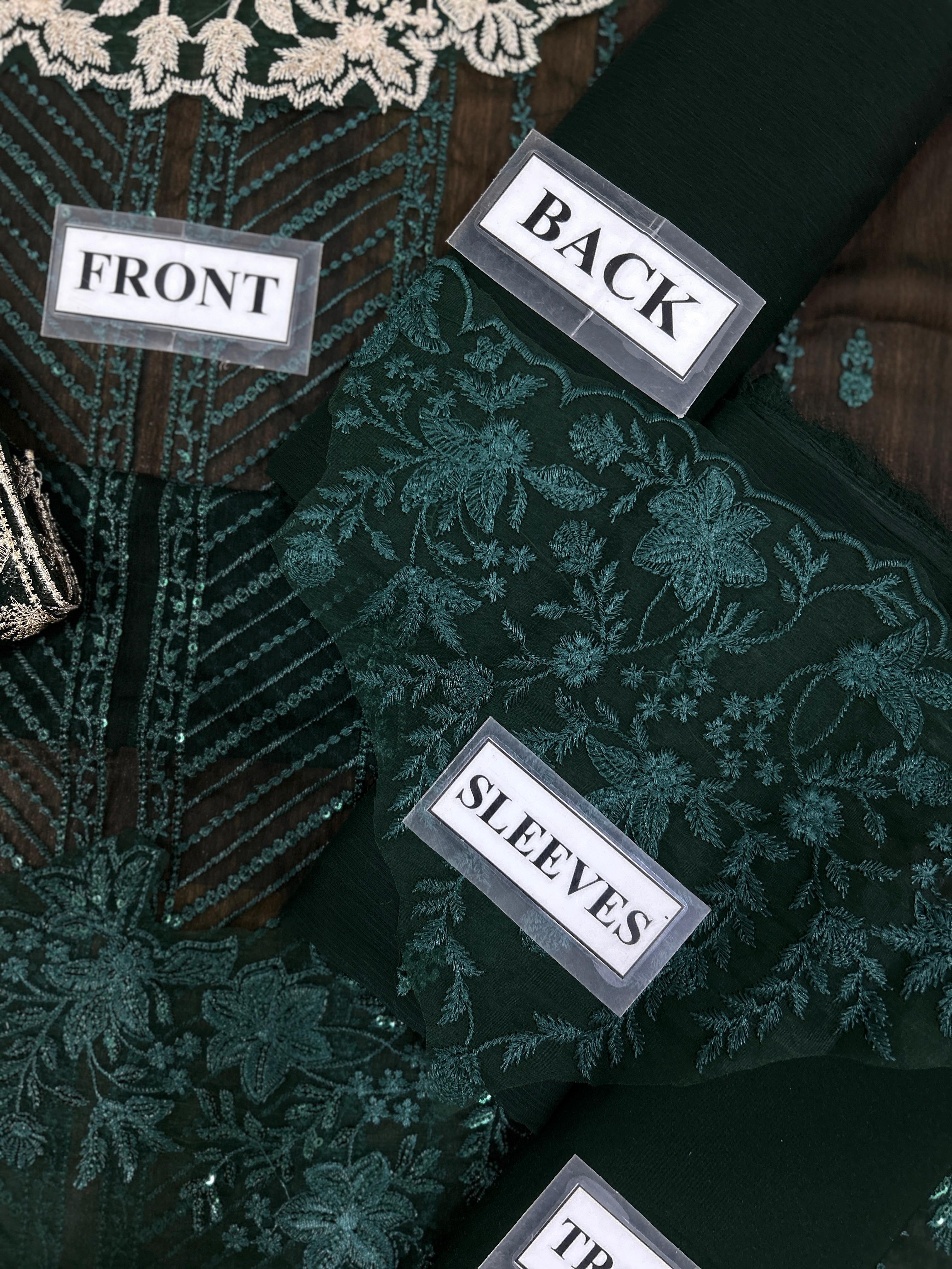 AZURE EMBROIDERED CHIFFON - 3 PC UNSTITCHED