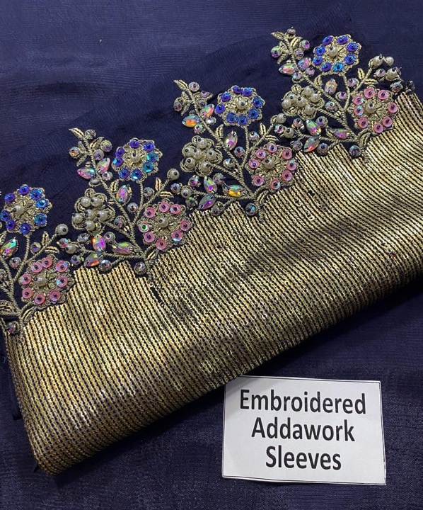 NUREH EMBROIDERED RAW SILK HANDMADE - 3 PC UNSTITCHED