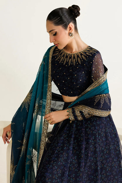 JAZMIN EMBROIDERED DIGITAL PRINTED CHIFFON FROK - 3 PC UNSTITCHED