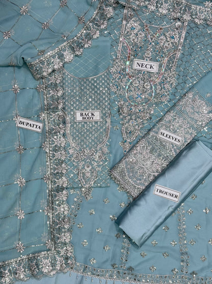 ALIZEH EMBROIDERED CHIFFON MAXI - 3 PC UNSTITCHED