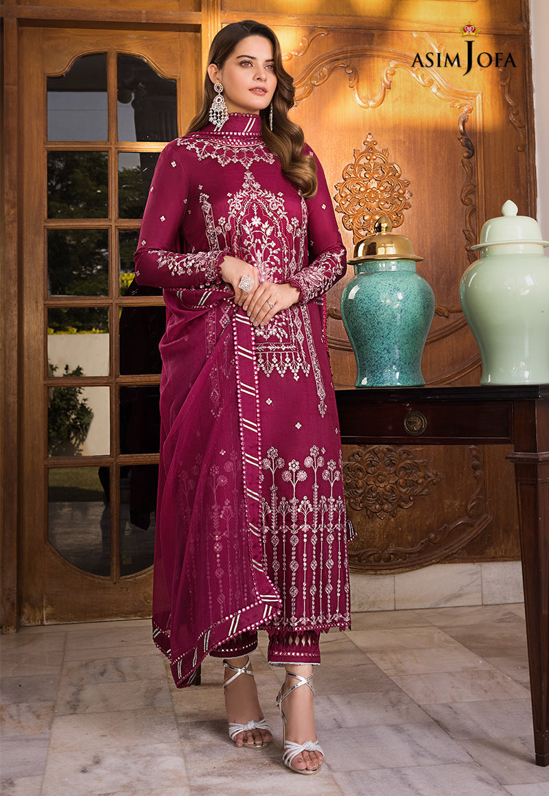 ASIM JOFA EMBROIDERED BAREEZE LAWN - 3 PC UNSTITCHED