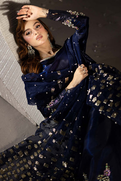 NUREH EMBROIDERED RAW SILK HANDMADE - 3 PC UNSTITCHED