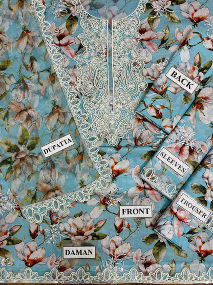 ANEELA’S EMBROIDERED LAWN - 3 PC UNSTITCHED