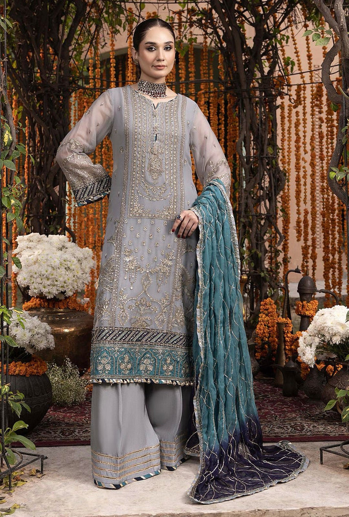 ADAN LIBAS EMBROIDERED CHIFFON - 3 PC UNSTITCHED