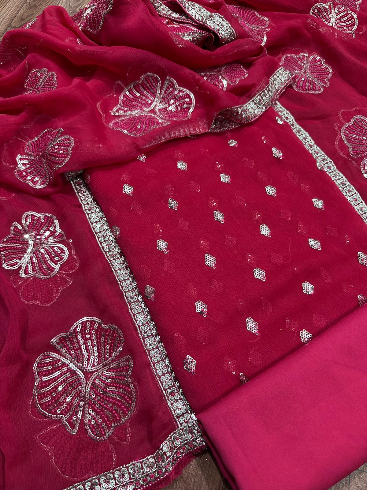 IZNIK EMBROIDERED CHIFFON - 3 PC UNSTITCHED